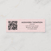 Blush Pink Black Script Photo Makeup  Mini Visitekaartje (Achterkant)