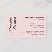Blush Pink Black Script Photo Makeup  Visitekaartje (Achterkant)