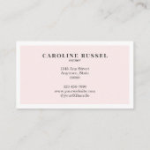 Blush Pink Black Script Photo Makeup  Visitekaartje (Achterkant)