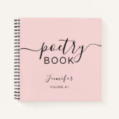 Blush Pink Black Script Your Name Poetry Notitieboek (Voorkant)