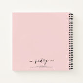 Blush Pink Black Script Your Name Poetry Notitieboek (Achterkant)