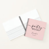 Blush Pink Black Script Your Name Poetry Notitieboek (Binnen)