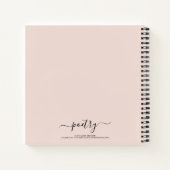 Blush Pink Black Script Your Name Poetry Notitieboek (Achterkant)