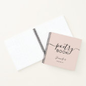 Blush Pink Black Script Your Name Poetry Notitieboek (Binnen)