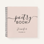 Blush Pink Black Script Your Name Poetry Notitieboek (Voorkant)