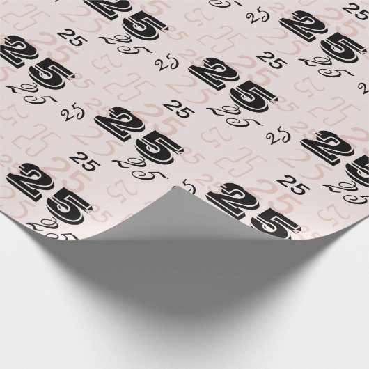 Blush Pink Black Shell nummers gepersonaliseerd Cadeaupapier (Hoek)