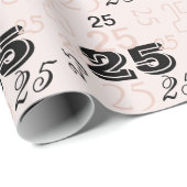 Blush Pink Black Shell nummers gepersonaliseerd Cadeaupapier (Rol Hoek)