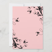 Blush Pink Black Swirls Pearl Weddenschap Kaart (Achterkant)