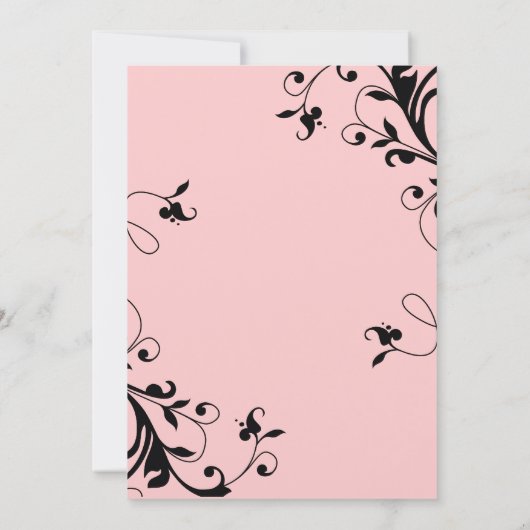 Blush Pink Black Swirls Pearl Weddenschap Kaart (Achterkant)
