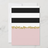 Blush Pink Black White & Gold Glam Verjaardagsfees Kaart (Achterkant)