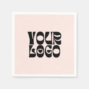Blush Pink & Black Zakelijk Zakelijk Logo Servet