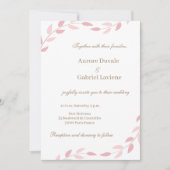 Blush Pink Bladeren Herfst Botanische Elegante Huw Kaart (Voorkant)