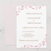 Blush Pink Bladeren Herfst Botanische Elegante Huw Kaart (Voorkant / Achterkant)