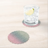 Blush Pink Blauwgroen Mint Sparkle Glitter Kartonnen Onderzetters (Insitu)