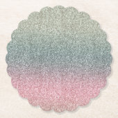 Blush Pink Blauwgroen Mint Sparkle Glitter Kartonnen Onderzetters (Voorkant)