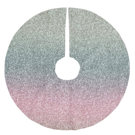 Blush Pink Blauwgroen Mint Sparkle Glitter Kerstboom Rok (Voorkant)