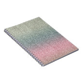 Blush Pink Blauwgroen Mint Sparkle Glitter Notitieboek (Rechterzijde)
