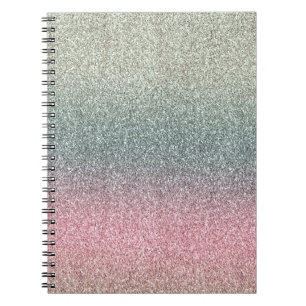 Blush Pink Blauwgroen Mint Sparkle Glitter Notitieboek