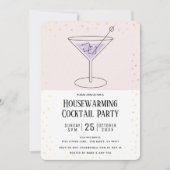 Blush Pink Block Housewarming Cocktail Party Kaart (Voorkant)