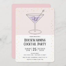 Blush Pink Block Housewarming Cocktail Party
