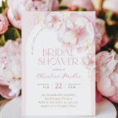 Blush Pink Bloemboog Bruids Douche Uitnodiging