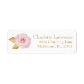 Blush Pink Bloemen Adres Label - Elegante bruiloft (Voorkant)