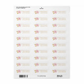 Blush Pink Bloemen Adres Label - Elegante bruiloft (Full Sheet)