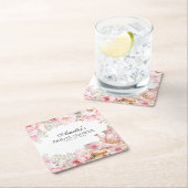 Blush Pink Bloemen Afternoon Tea Party Kartonnen Onderzetters (Insitu)