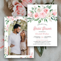 Blush Pink Bloemen Boeket Foto Vrijgezellenfeest
