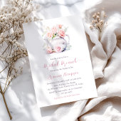 Blush Pink Bloemen Bruids Brunch Kaart