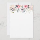 Blush Pink Bloemen Bruids Brunch Kaart (Achterkant)