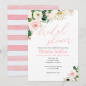 Blush Pink Bloemen Bruids Douche Uitnodigingen (Voorkant / Achterkant)