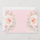 Blush Pink Bloemen Bunny Konijn 1e Verjaardag Part Kaart (Achterkant)