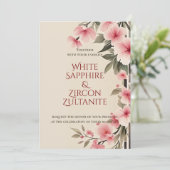 Blush Pink Bloemen Elegante bruiloft Uitnodigen Kaart (Staand voorkant)