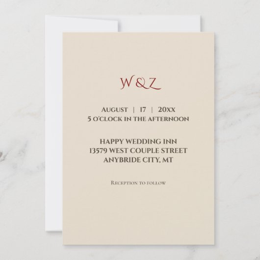 Blush Pink Bloemen Elegante bruiloft Uitnodigen Kaart (Achterkant)