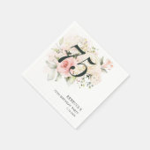 Blush Pink Bloemen Eucalyptus 75ste Verjaardagsfee Servet (Hoek)
