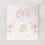 Blush Pink Bloemen Hete Luchtballon Adventure Show Plaatskaartje (Buitenkant ongevouwen)