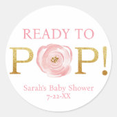 Blush Pink Bloemen Klaar voor Pop Baby Sticker (Voorkant)