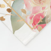 Blush Pink Bloemen Monogram Baby Meisje Deken (Hoek)