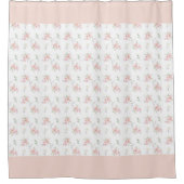 Blush Pink Bloemen Patroon Douchegordijn (Voorkant)
