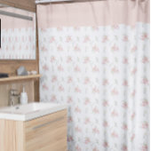 Blush Pink Bloemen Patroon Douchegordijn