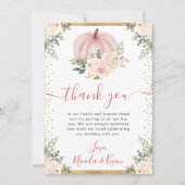 Blush Pink Bloemen Pompoen Fall Wedding Bedankkaart