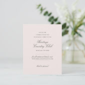 Blush Pink Bloemen Receptie en Huwelijk Website Informatiekaartje (Staand voorkant)