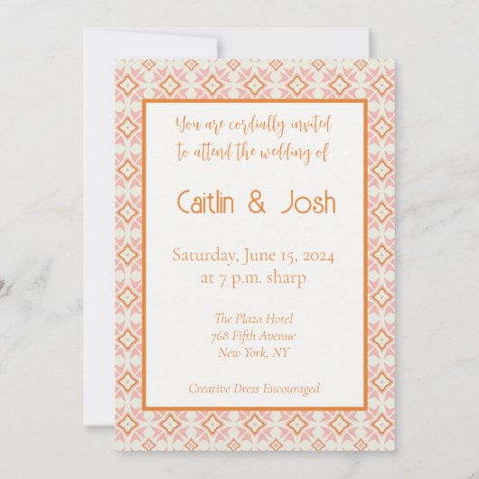 Blush Pink Bloemen Wereldbollen bruiloft uitnodigi Kaart (Achterkant)