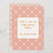 Blush Pink Bloemen Wereldbollen bruiloft uitnodigi Kaart (Voorkant / Achterkant)