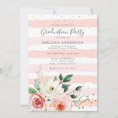 Blush Pink Bloemenverpleegster Elegant Afstudeerfe Kaart (Voorkant)