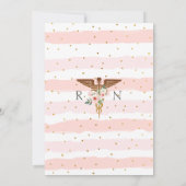 Blush Pink Bloemenverpleegster Elegant Afstudeerfe Kaart (Achterkant)