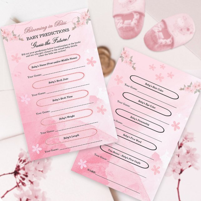 Blush Pink Bloom Baby shower voorspellingen Leuk s (Creator heeft geüpload)