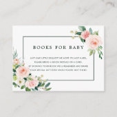 Blush Pink Bloom Book Request Baby showers Kaarten (Voorkant)