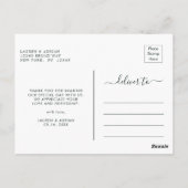 Blush Pink Bloom Bruiloft Dank u Briefkaart (Achterkant)